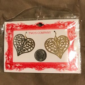 Gold heart earrings